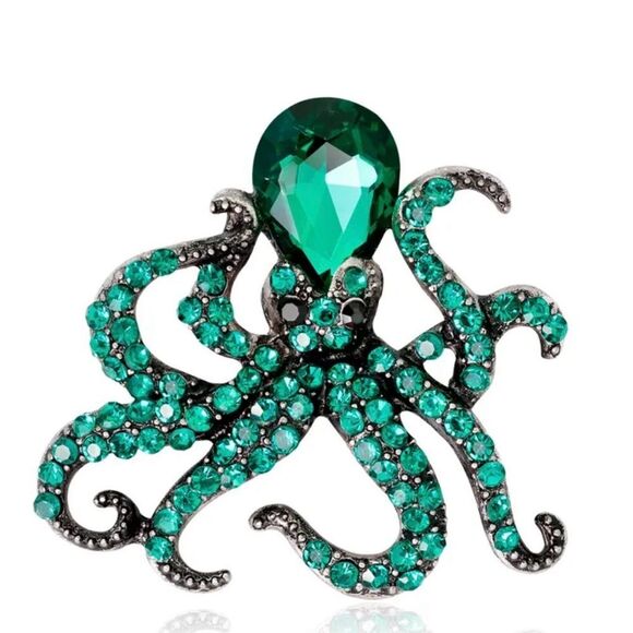 🐙 Betsy Johnson sparkling octopus brooch 🐙 - Picture 1 of 6